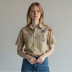 Vintage Boy Scout S/S Khaki Top with Patches